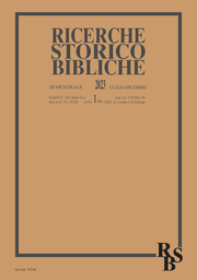 Cover of the journal Ricerche storico-bibliche - 0394-980X