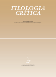 Copertina del fascicolo 2/2022 from journal Filologia e critica